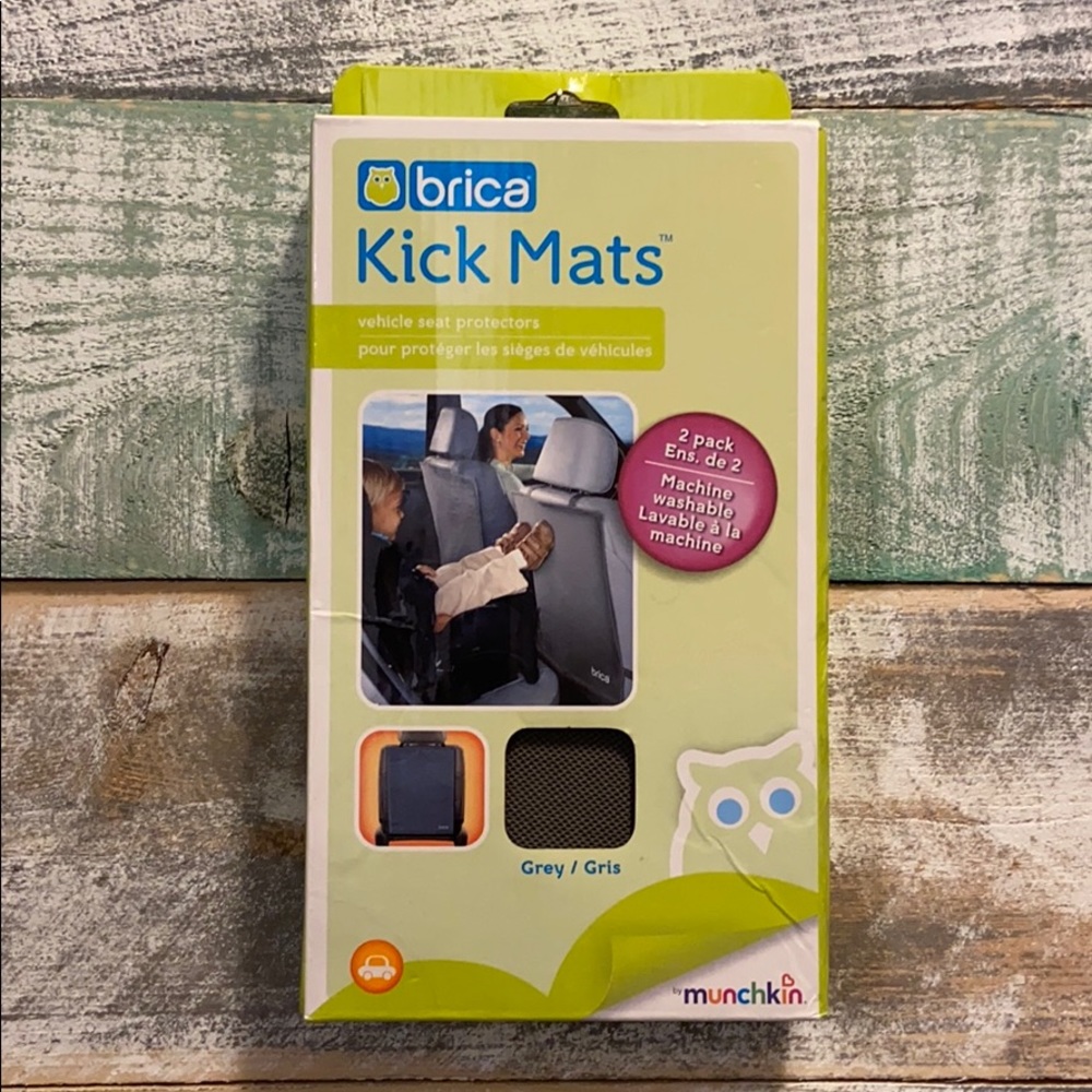 2PACK NIB Brica Kick Mats- Grey